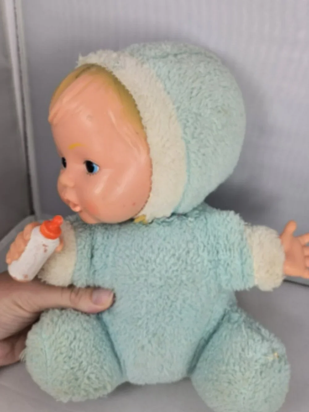 Vintage Rubber Face Plush Baby Doll Drinking 9